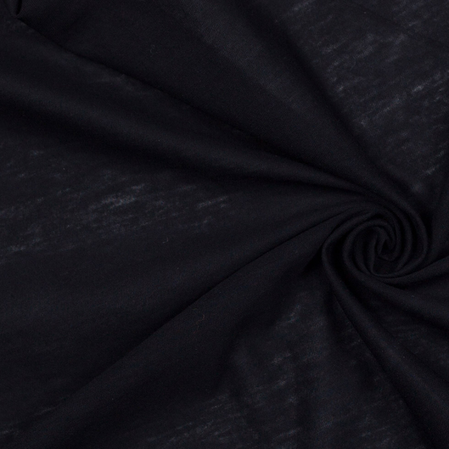 NYC Designer Black Tissue-Weight Cotton Jersey | Mood Fabrics
