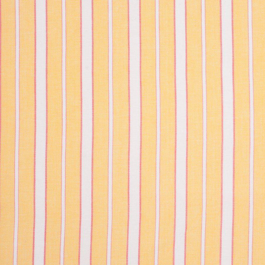 Impala Pink and White Striped Cotton Canvas | Mood Fabrics