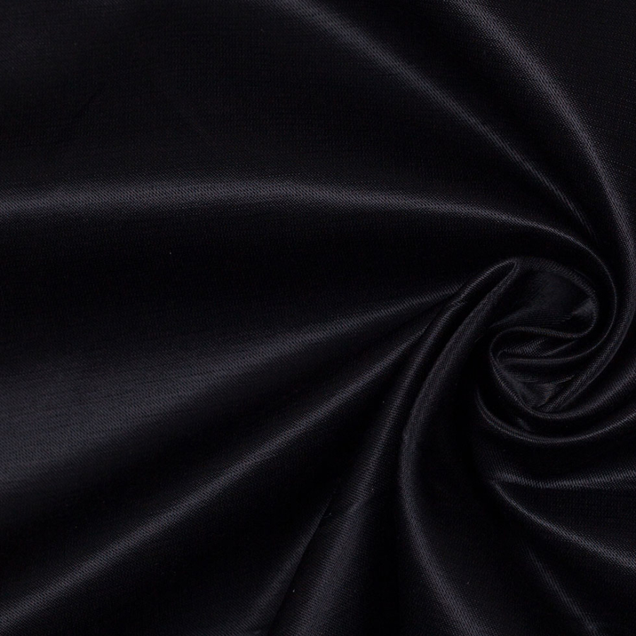 Caviar Black Satin Viscose | Mood Fabrics