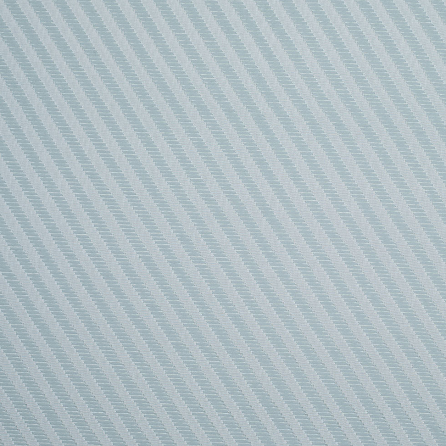 Famous NYC Designer Blue Glass Diagonal Striped Polyester Brocade | Mood Fabrics