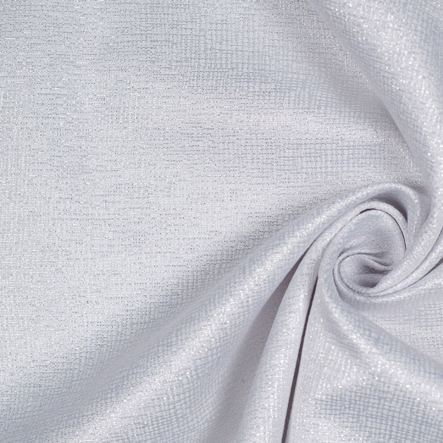 Korean Metallic White and Silver Cotton-Polyester Woven | Mood Fabrics