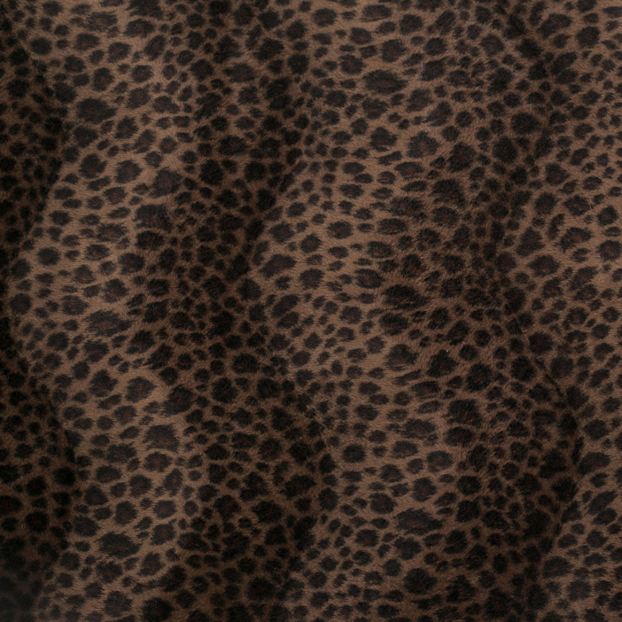 Medal Bronze Leopard Printed Faux Fur | Mood Fabrics