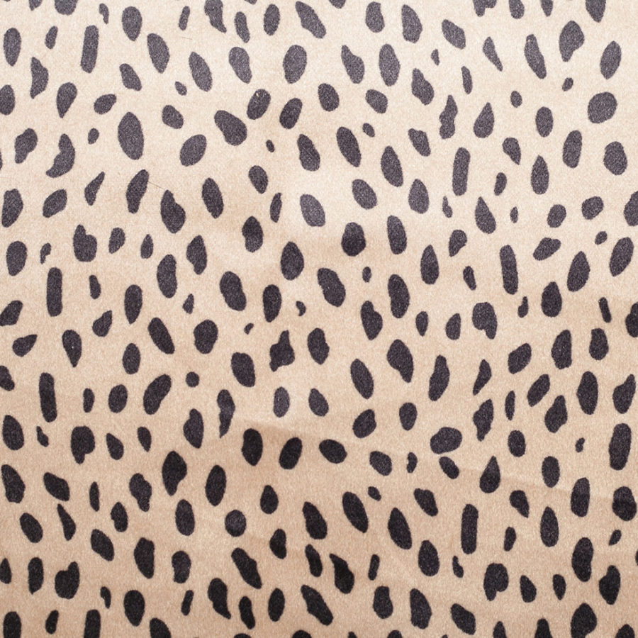 Metallic Frosted Almond Cheetah Printed Faux Fur | Mood Fabrics