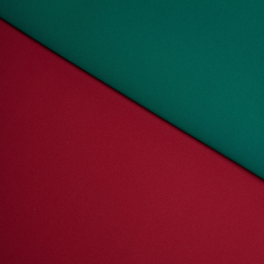 Tango Red/Alpine Green Double-Faced Neoprene/Scuba Fabric | Mood Fabrics