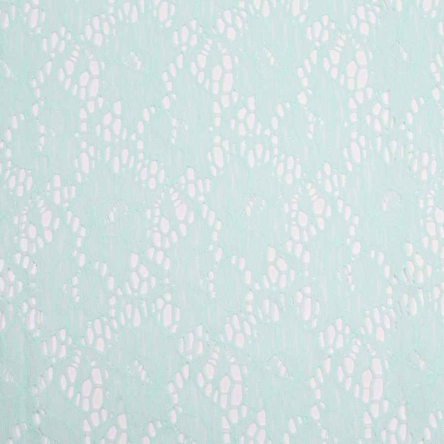 Mint Floral Stretch Nylon Lace | Mood Fabrics