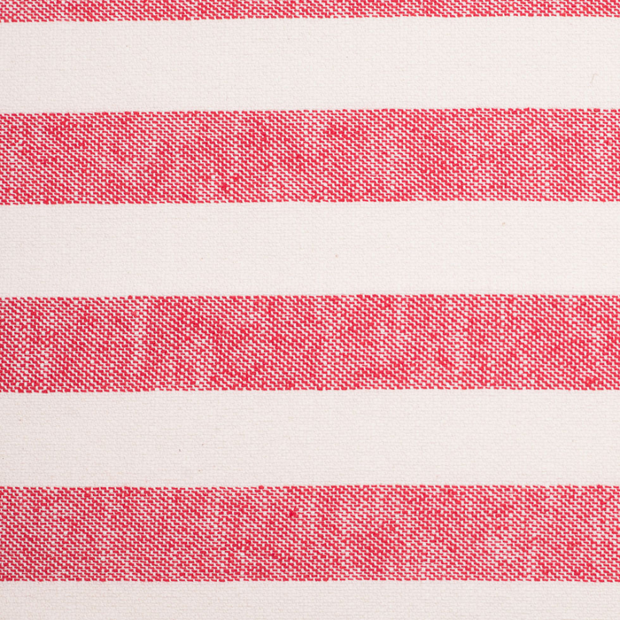 Red/Soft White Striped Cotton Woven | Mood Fabrics