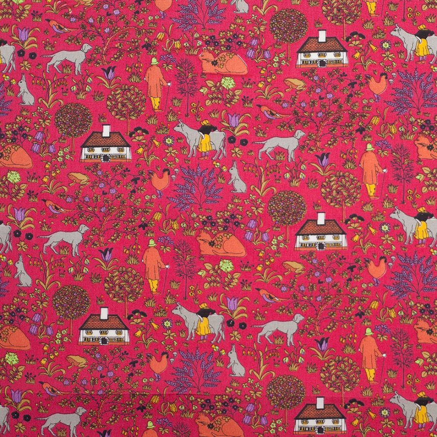Raspberry Misc Cotton Poplin Print | Mood Fabrics