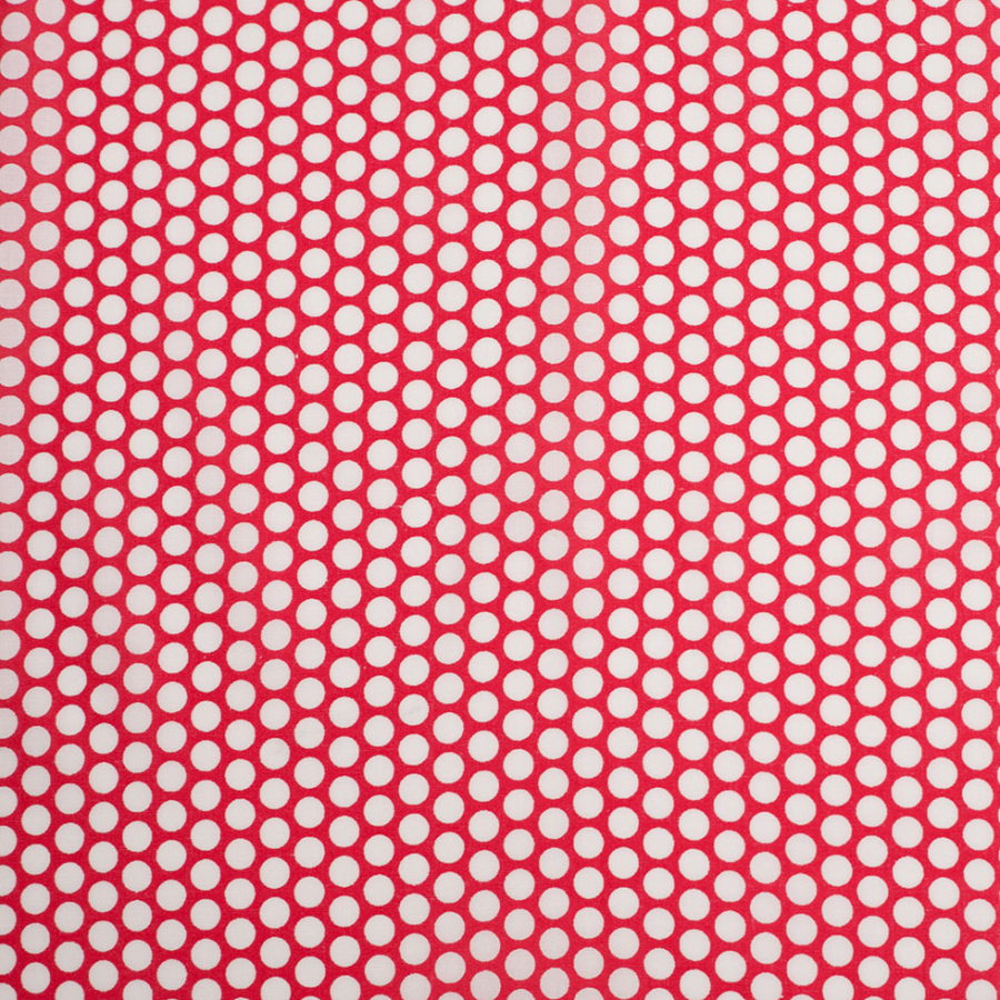 Red Polka Dotted Cotton Voile | Mood Fabrics