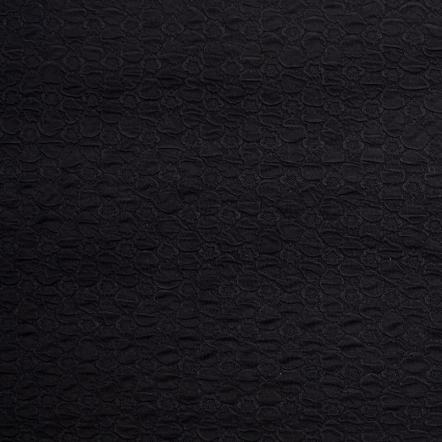 Black Stretch Viscose-Nylon Novelty Knit | Mood Fabrics