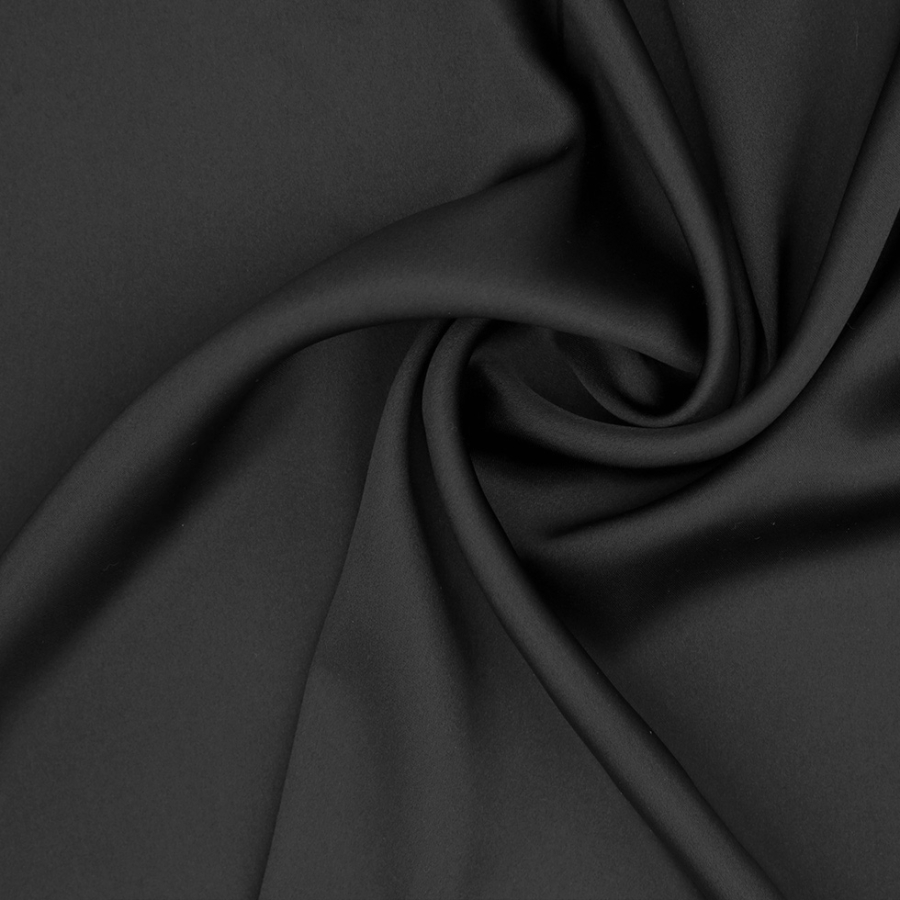 Black Polyester Charmeuse - Charmeuse - Polyester - Fashion Fabrics