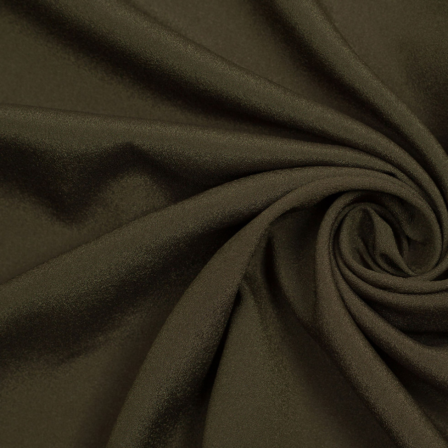 Olive Mechanical Stretch Polyester Crepe de Chine | Mood Fabrics