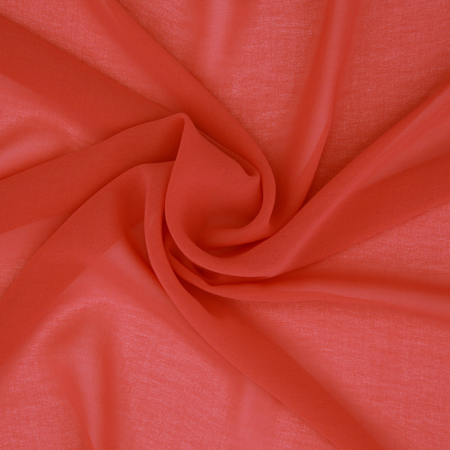 Coral High Twist Polyester Chiffon | Mood Fabrics