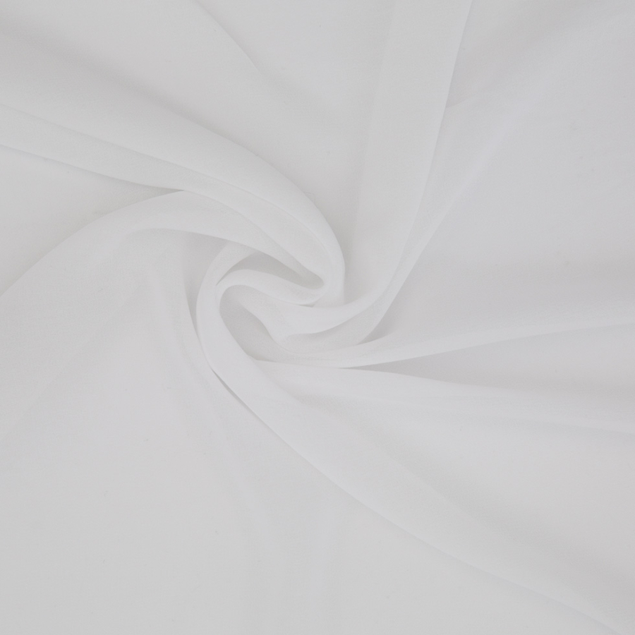 White High Twist Polyester Chiffon | Mood Fabrics