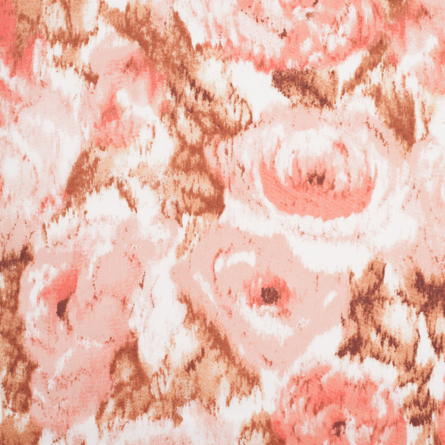 Italian Pink Rose Printed Cotton Woven | Mood Fabrics