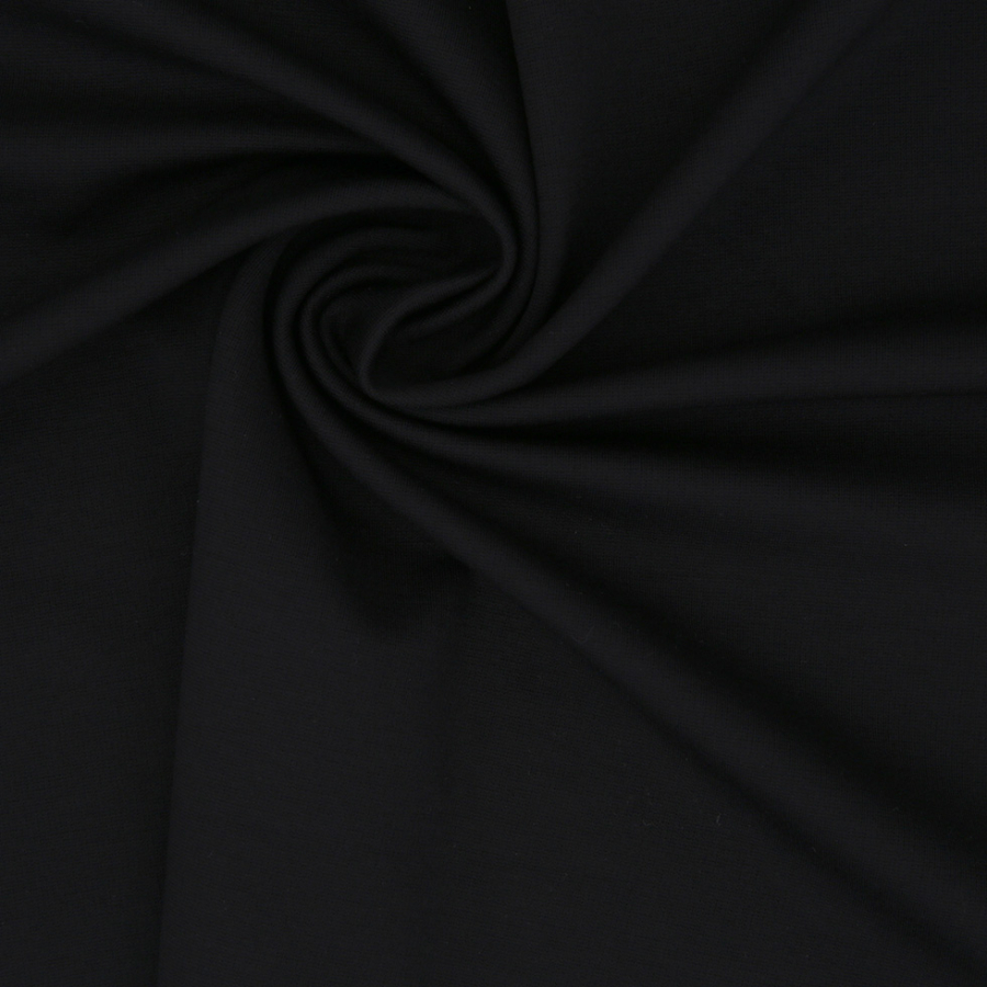 Black Stretch Nylon-Rayon Ponte Roma | Mood Fabrics