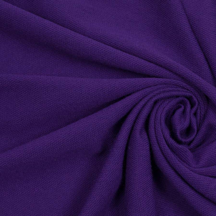 Barney Purple Polyester-Rayon Stretch French Terry Cloth | Mood Fabrics