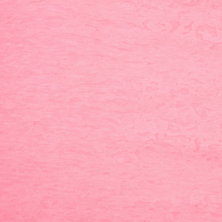 Neon Pink Abstract Burnout Cotton-Polyester Jersey | Mood Fabrics