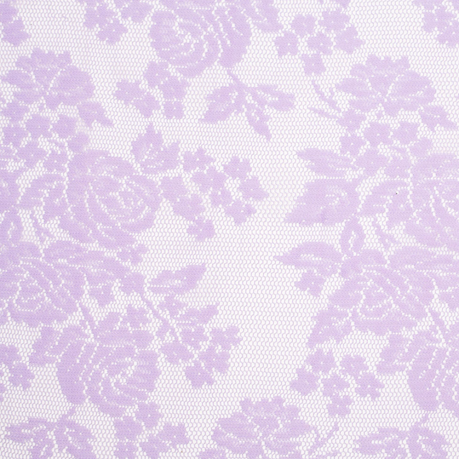 Lilac Floral Polyester Heavy Crochet Lace | Mood Fabrics