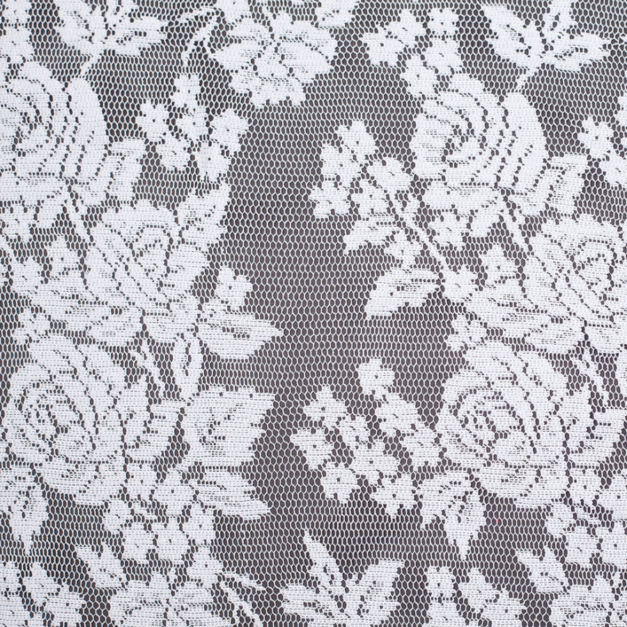 White Floral Polyester Heavy Crochet Lace | Mood Fabrics