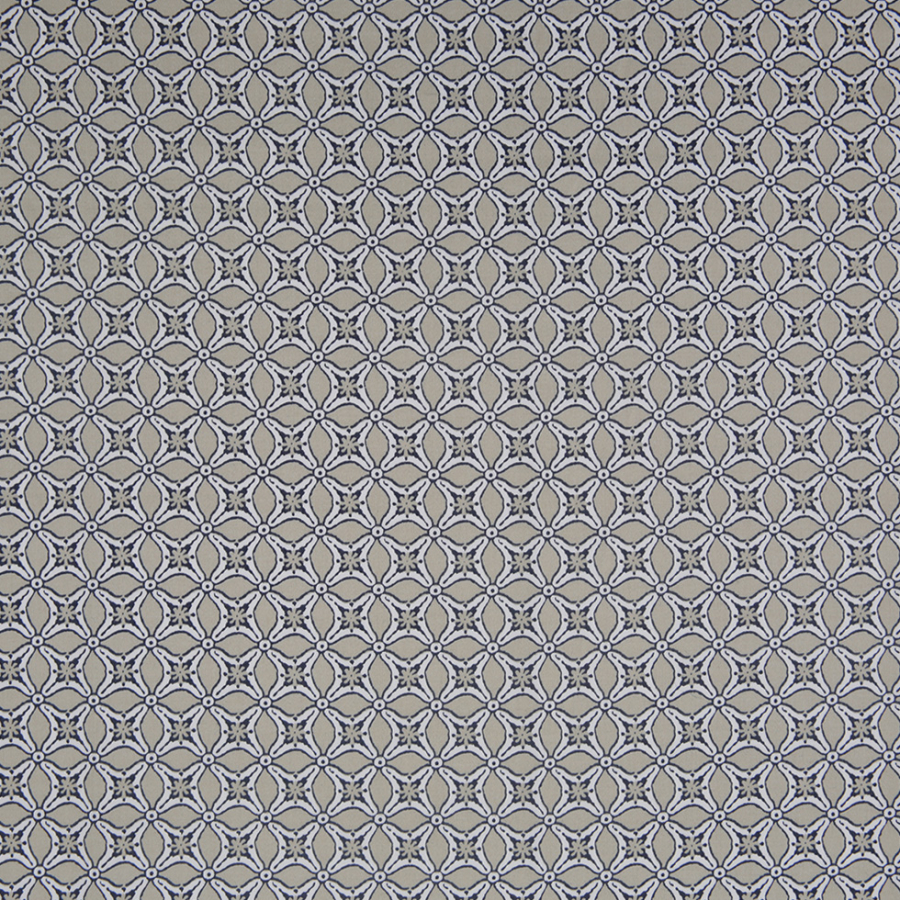 Pebble Beige Geometric Stretch Cotton Sateen | Mood Fabrics