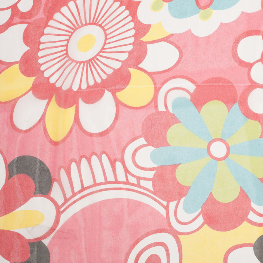 Strawberry Pink Floral Printed Silk Chiffon | Mood Fabrics