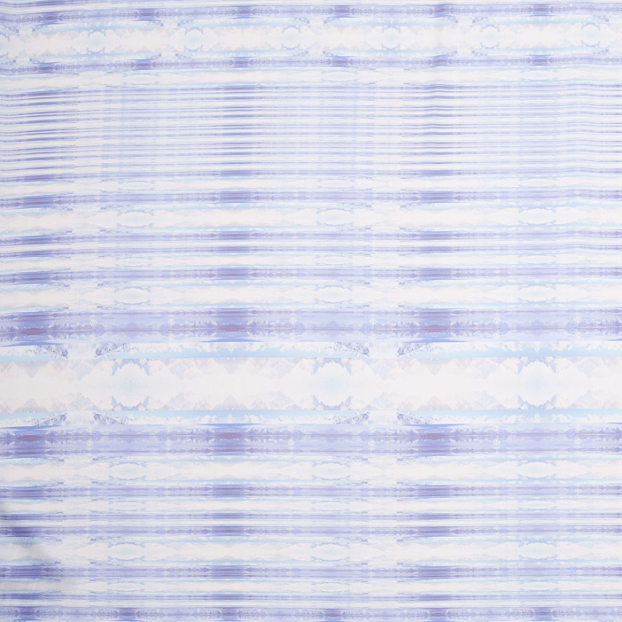 Purple/Blue Organic Stripes Digitally Printed Polyester Charmeuse | Mood Fabrics