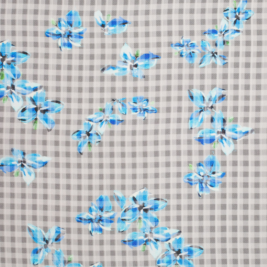 Tanya Taylor Floral Checkered Silk Gazar | Mood Fabrics