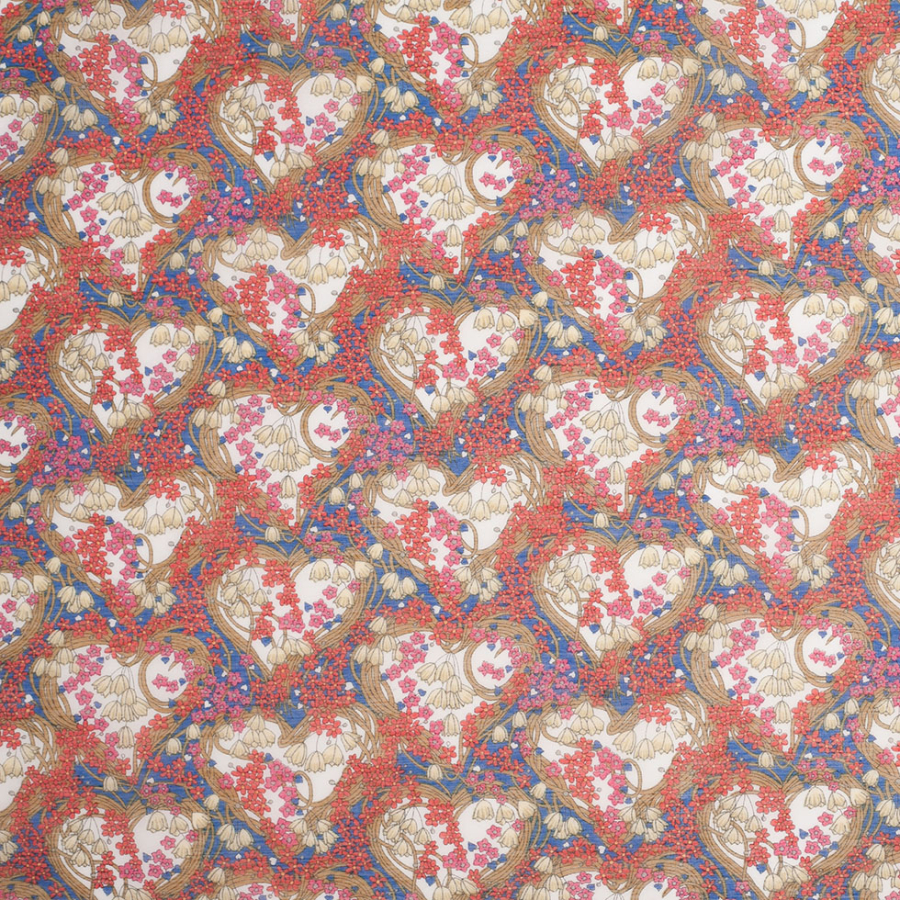 Liberty of London Amy Jane Blue/Red Silk-Cotton Voile | Mood Fabrics