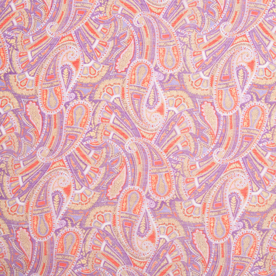 Liberty of London Sandalwood Purple/Pink/Yellow/Orange Silk-Cotton Voile | Mood Fabrics
