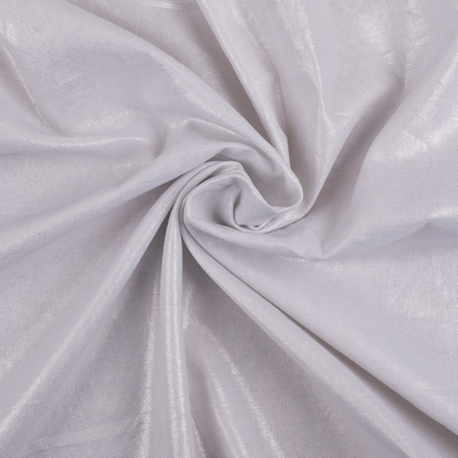 Metallic Silver and White Medium-Weight Linen Woven | Mood Fabrics
