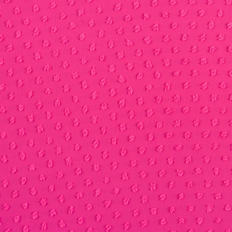 Fuchsia Faux Dotted Swiss Polyester Chiffon | Mood Fabrics