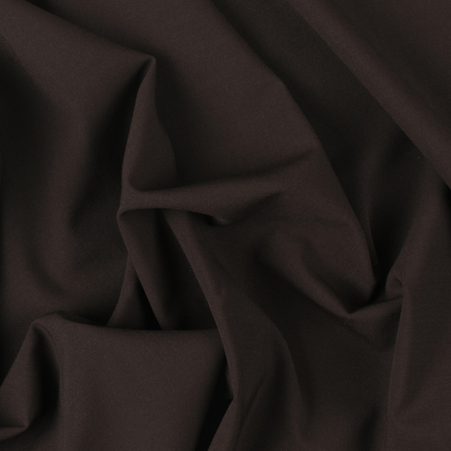 Chocolate Blended Wool Stretch Suiting | Mood Fabrics