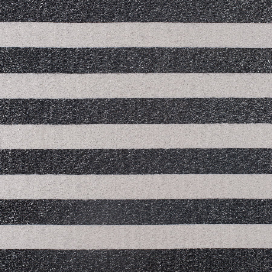 Black and White Metalic Speckled Cotton Knit Jersey | Mood Fabrics