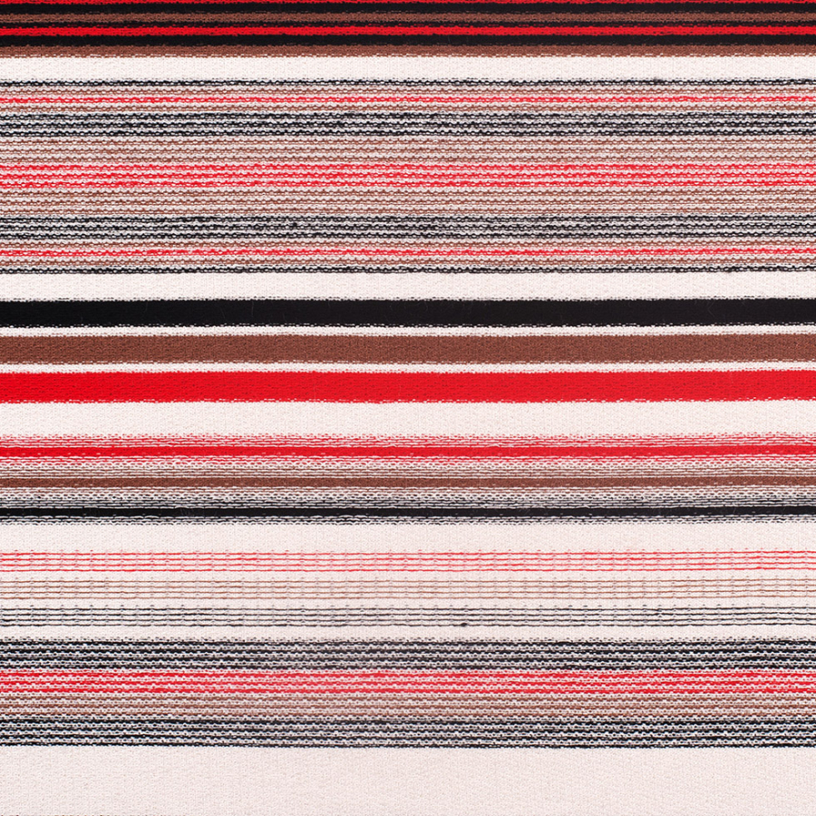 Taupe/Mocha/Black/Red Stretch Cotton Terry | Mood Fabrics