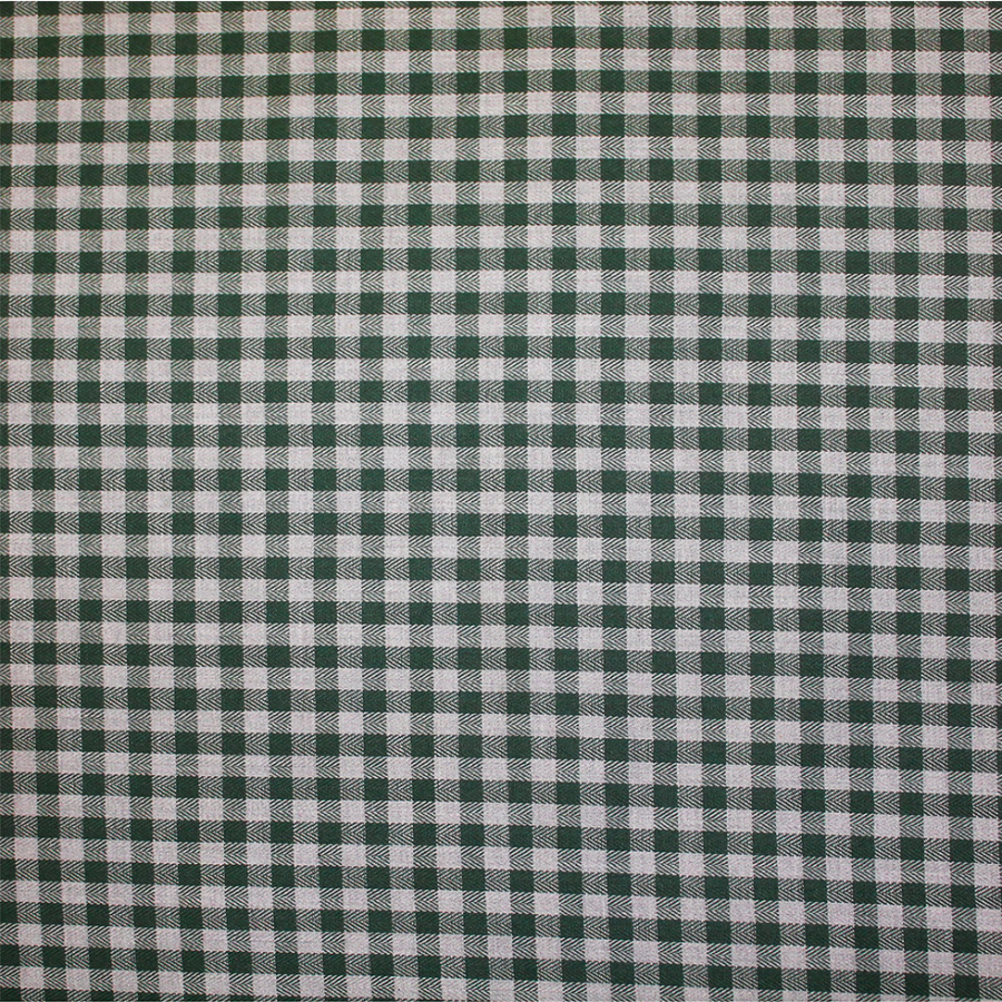 Green/Gray Shepherd's Check Cotton Flannel | Mood Fabrics