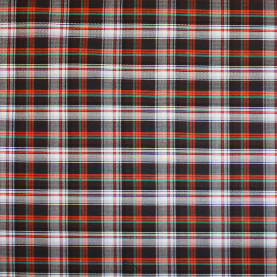 Brown/Orange/White Plaid Cotton Flannel | Mood Fabrics