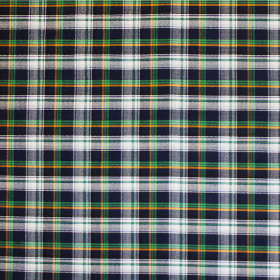 Blue/Green/White Plaid Cotton Flannel | Mood Fabrics