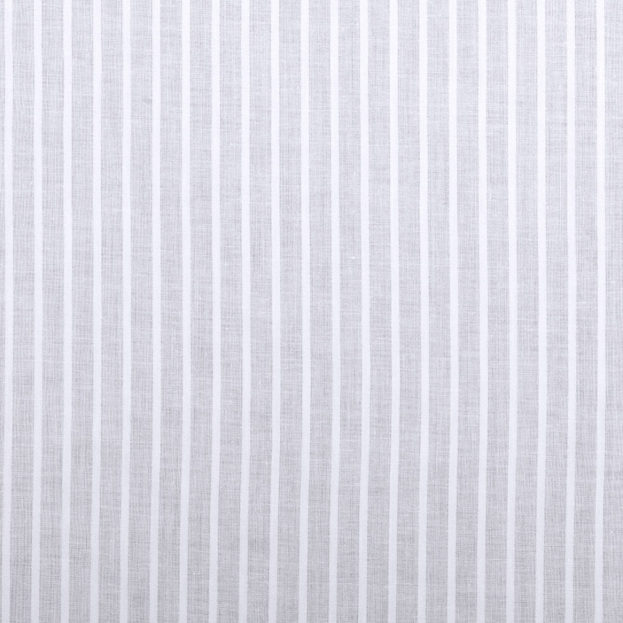 White Bengal Striped Cotton Voile | Mood Fabrics