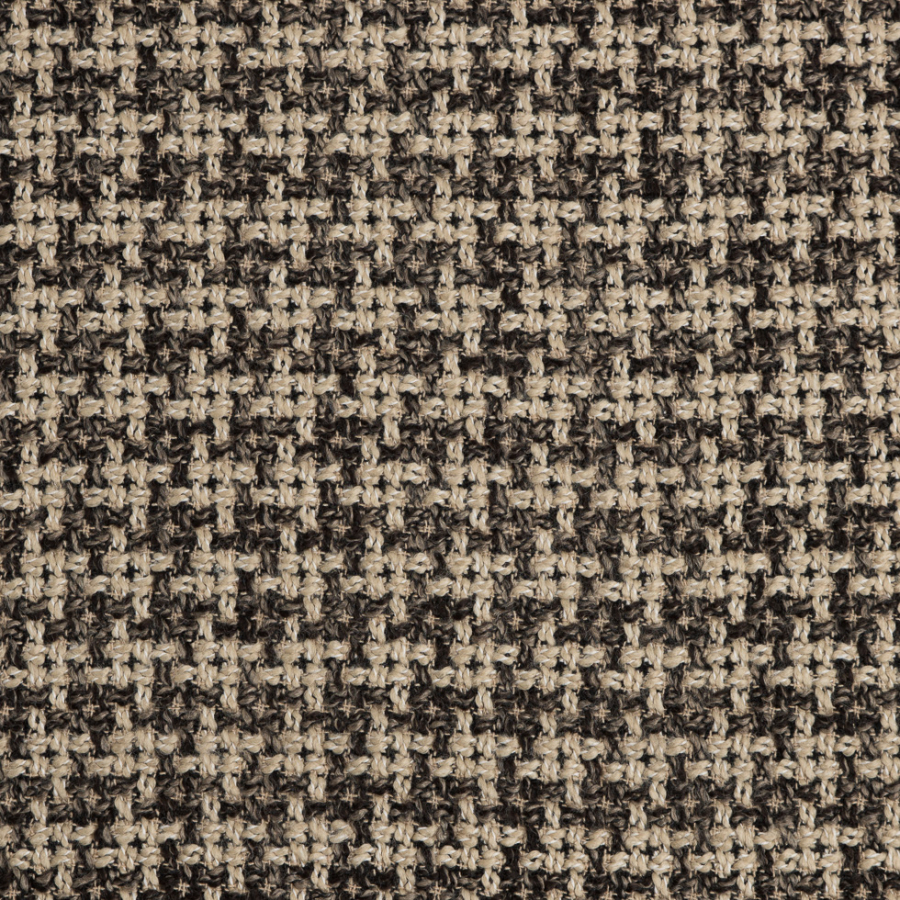 Natural/Black Checked Blended Wool Woven | Mood Fabrics