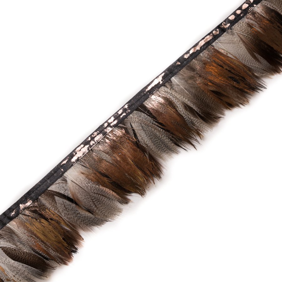 2 Copper Metallic Feather Fringe | Mood Fabrics