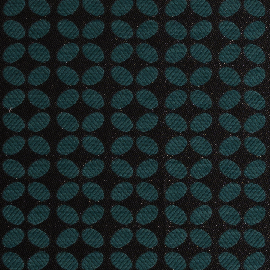 Metallic Black/Green Geometric Brocade | Mood Fabrics