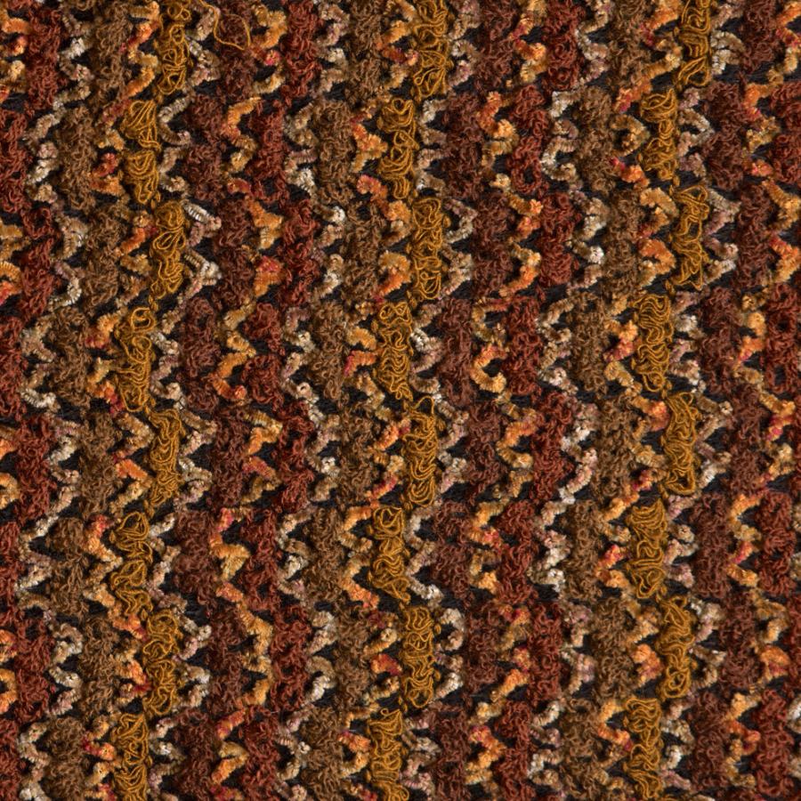 Mustard/Rust Textured Loosley Woven Novelty | Mood Fabrics