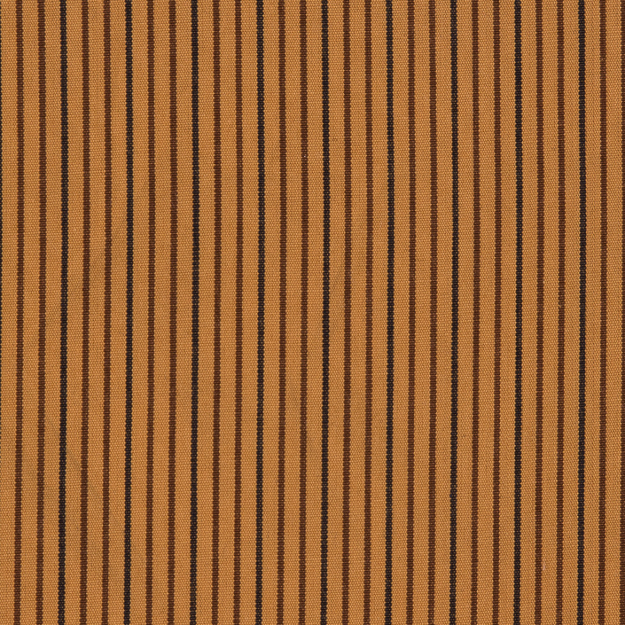 Amber Gold/Black/Brown Striped Cotton Shirting | Mood Fabrics