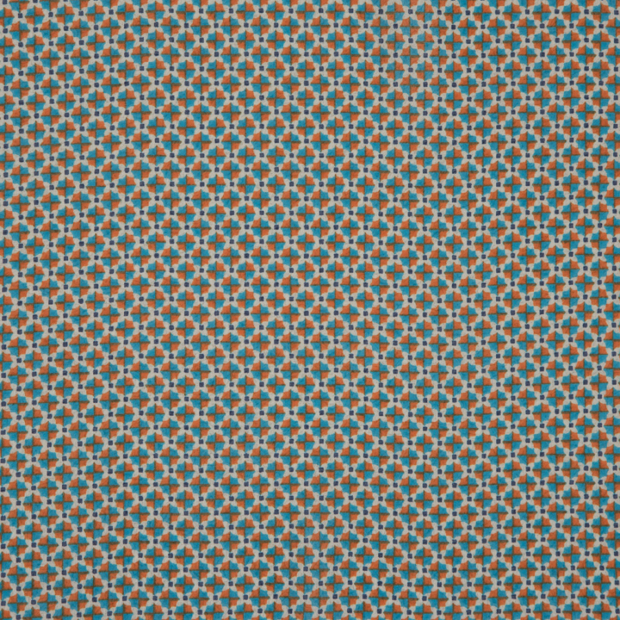 Orange/Blue Geometric Ombre Printed Polyester Chiffon | Mood Fabrics