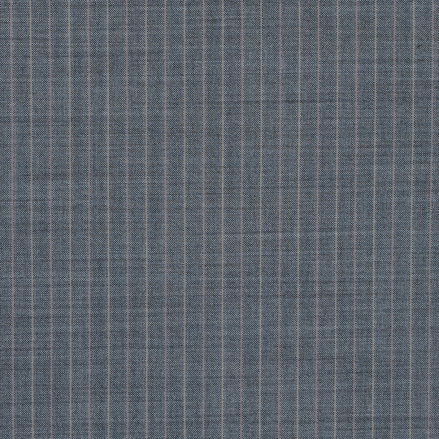 Gray Pinstriped Stretch Wool Suiting | Mood Fabrics