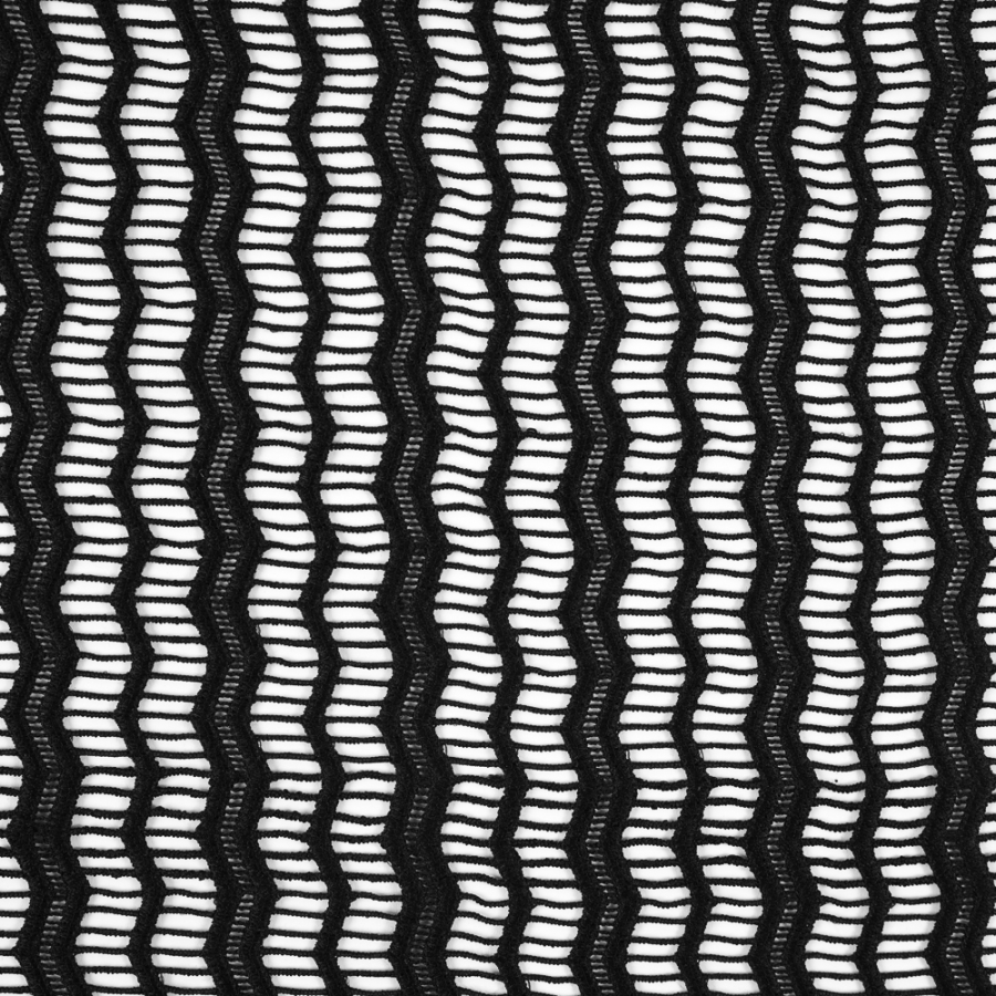 Black Novelty Striped Guipure Lace w/ Finished Edges | Mood Fabrics