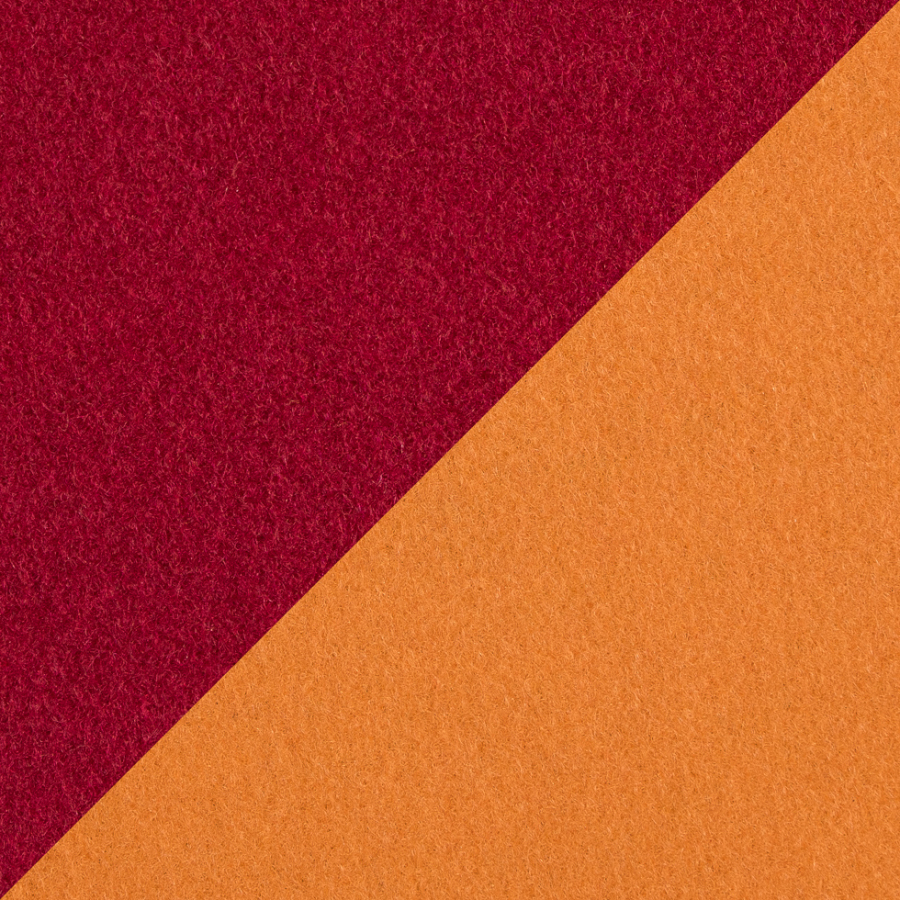 Red/Orange Felt Double Cloth | Mood Fabrics