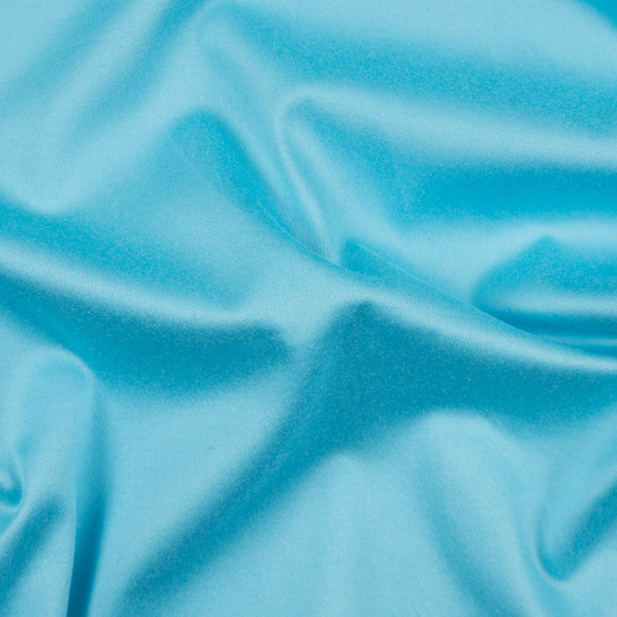 River Blue Stretch Cotton Sateen | Mood Fabrics