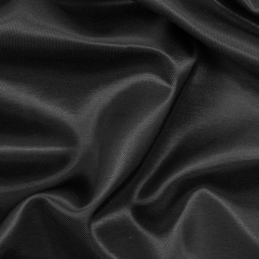Black Luminous Cotton/Rayon Twill Suiting | Mood Fabrics