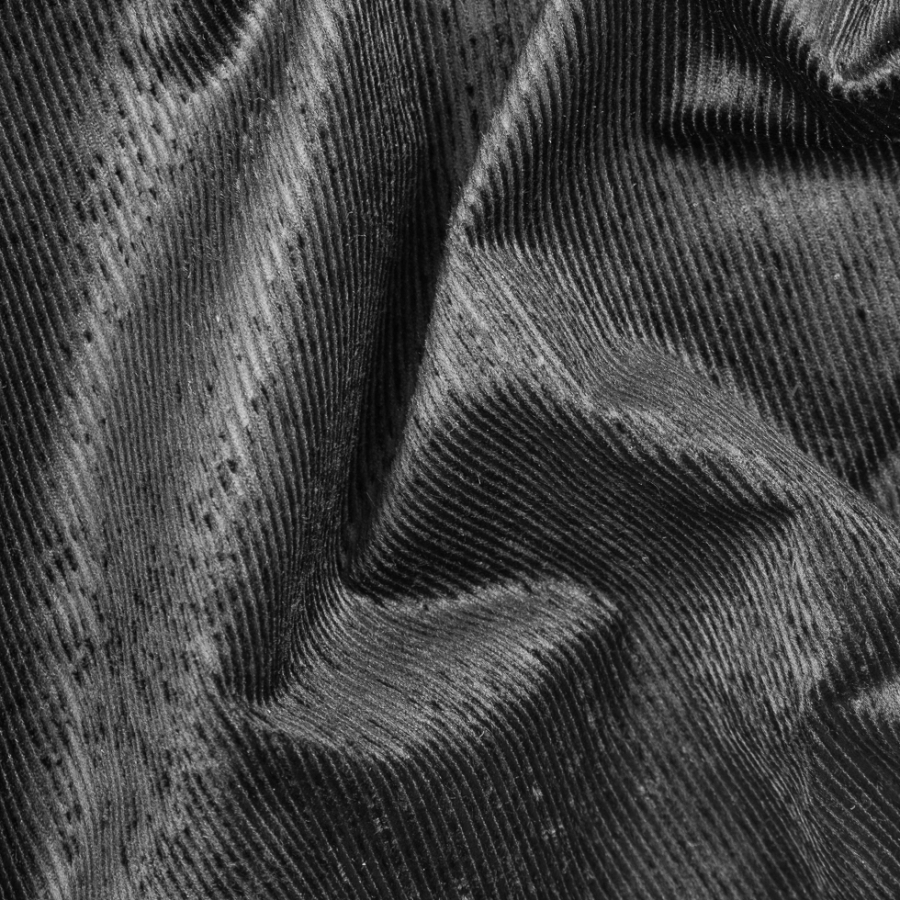 Black Stretch Blended Cotton Corduroy | Mood Fabrics